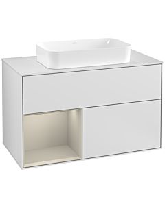 Villeroy und Boch Finion Villeroy und Boch Finion G241HHMT 100cm, cover plate white matt, Emotion, shelf left Sand Matt Lacquer , white matt lacquer
