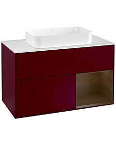 Villeroy und Boch Finion Villeroy und Boch Finion G251GNHB 100cm, cover plate white matt, Emotion, shelf on the right Peony Matt veneer, Peony Matt