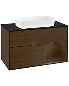 Villeroy und Boch Finion Villeroy und Boch Finion G252GNGN 100cm, cover plate black matt, Emotion, shelf on the right Walnut veneer, Walnut veneer