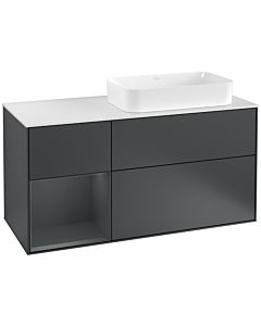 Villeroy und Boch Finion Waschtischunterschrank G271HGHG 120cm, Abdeckplatte white matt, Emotion, Regal links Midnight Blue Matt Lacquer, Midnight Blue Matt Lacquer