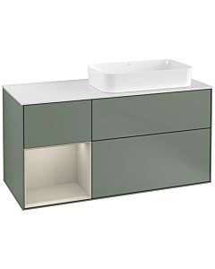 Villeroy und Boch Finion Villeroy und Boch Finion G271HHGM 120cm, cover plate white matt, Emotion, shelf left Sand Matt Lacquer , Olive Matt Lacquer