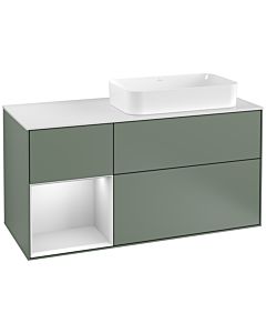Villeroy und Boch Finion Villeroy und Boch Finion G271MTGM 120cm, cover plate white matt, Emotion, shelf left white matt lacquer, Olive Matt Lacquer