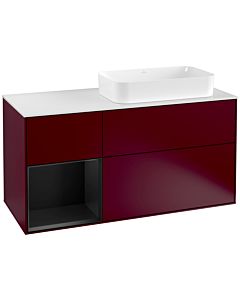 Villeroy und Boch Finion Villeroy und Boch Finion G271PDHB 120cm, cover plate white matt, Emotion, shelf left black matt lacquer, Peony Matt