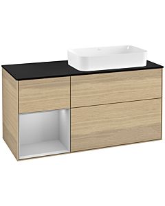 Villeroy und Boch Finion Villeroy und Boch Finion G272GJPC 120cm, cover plate black matt, Emotion, shelf left light gray matt, Oak Veneer