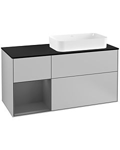 Villeroy und Boch Finion Villeroy und Boch Finion G272GKGJ 120cm, cover plate black matt, Emotion, shelf left anthracite matt, light gray matt