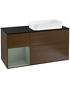 Villeroy und Boch Finion Villeroy und Boch Finion G272GMGN 120cm, cover plate black matt, Emotion, shelf left Olive Matt Lacquer , Olive Matt Lacquer veneer