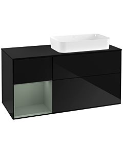 Villeroy und Boch Finion Villeroy und Boch Finion G272GMPH 120cm, cover plate black matt, Emotion, shelf left Olive Matt Lacquer , Glossy Black Lacquer