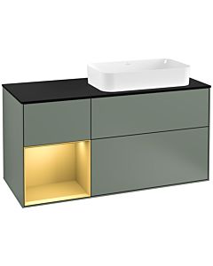 Villeroy und Boch Finion Villeroy und Boch Finion G272HFGM 120cm, cover plate black matt, Emotion, shelf left gold matt, Olive Matt Lacquer