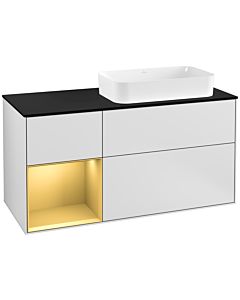 Villeroy und Boch Finion Villeroy und Boch Finion G272HFMT 120cm, cover plate black matt, Emotion, shelf left gold matt, white matt lacquer