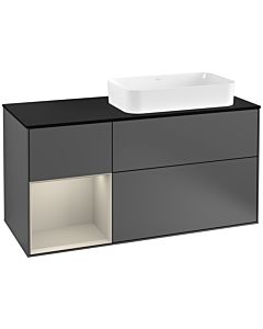 Villeroy und Boch Finion Villeroy und Boch G272HHGK 120cm, plaque de finition noir mat, émotion, étagère à gauche Sand Matt Lacquer , anthracite mat