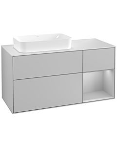 Villeroy und Boch Finion Waschtischunterschrank G281GJGJ 120cm, Abdeckplatte white matt, Emotion, Regal rechts Light grey matt, Light grey matt