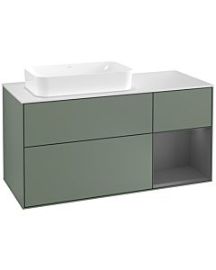 Villeroy und Boch Finion Villeroy und Boch Finion G281GKGM 120cm, cover plate white matt, Emotion, shelf on the right anthracite matt, Olive Matt Lacquer