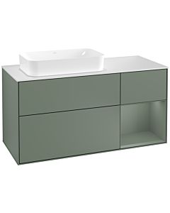 Villeroy und Boch Finion Villeroy und Boch Finion G281GMGM 120cm, cover plate white matt, Emotion, shelf on the right Olive Matt Lacquer , Olive Matt Lacquer