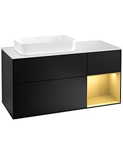 Villeroy und Boch Finion Villeroy und Boch Finion G281HFPD 120cm, cover plate white matt, Emotion, shelf on the right gold matt, black matt lacquer