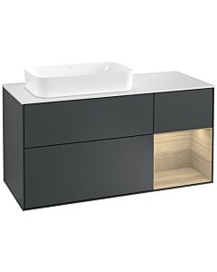 Villeroy und Boch Finion Villeroy und Boch Finion G281PCHG 120cm, cover plate white matt, Emotion, shelf on the right Oak Veneer , midnight Blue Matt Lacquer