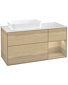 Villeroy und Boch Finion Villeroy und Boch Finion G281PCPC 120cm, cover plate white matt, Emotion, shelf on the right Oak Veneer , Oak Veneer