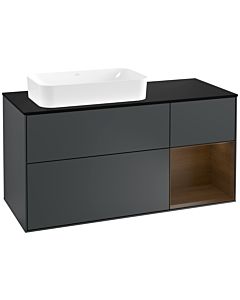 Villeroy und Boch Finion Villeroy und Boch Finion G282GNHG 120cm, cover plate black matt, Emotion, shelf on the right Blue Matt Lacquer veneer, midnight Blue Matt Lacquer