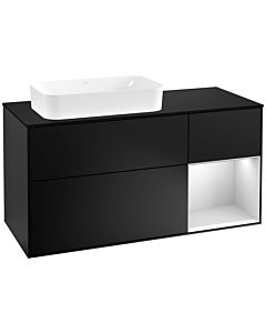 Villeroy und Boch Finion Villeroy und Boch Finion G282MTPD 120cm, cover plate black matt, Emotion, shelf on the right white matt lacquer, black matt lacquer