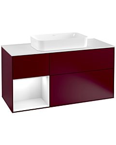Villeroy und Boch Finion Villeroy und Boch Finion G291GFHB 120cm, cover plate white matt, Emotion, shelf left Glossy white lacquer, Peony Matt