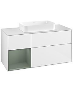 Villeroy und Boch Finion Villeroy und Boch Finion G291GMGF 120cm, cover plate white matt, Emotion, shelf left Olive Matt Lacquer , glossy white lacquer