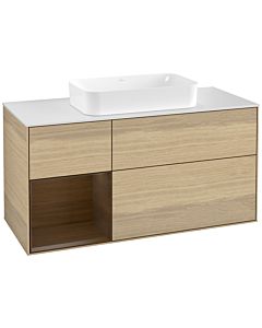 Villeroy und Boch Finion Villeroy und Boch Finion G291GNPC 120cm, cover plate white matt, Emotion, shelf left Oak Veneer veneer, Oak Veneer