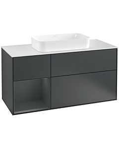Villeroy und Boch Finion Waschtischunterschrank G291HGHG 120cm, Abdeckplatte white matt, Emotion, Regal links Midnight Blue Matt Lacquer, Midnight Blue Matt Lacquer