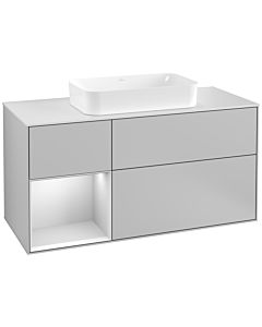 Villeroy und Boch Finion Villeroy und Boch Finion G291MTGJ 120cm, cover plate white matt, Emotion, shelf left white matt lacquer, light gray matt