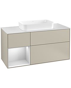 Villeroy und Boch Finion Villeroy und Boch Finion G291MTHH 120cm, cover plate white matt, Emotion, shelf left white matt lacquer, Sand Matt Lacquer