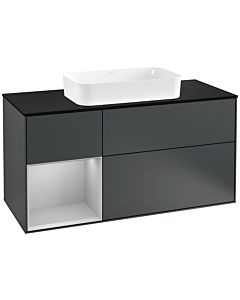 Villeroy und Boch Finion Villeroy und Boch Finion G292GJHG 120cm, cover plate black matt, Emotion, shelf left light gray matt, midnight Blue Matt Lacquer