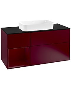 Villeroy und Boch Finion Villeroy und Boch Finion G292HBHB 120cm, cover plate black matt, Emotion, shelf left Peony , Peony Matt