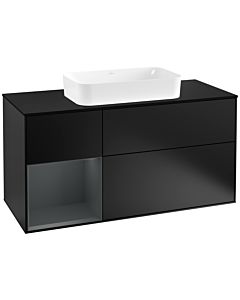 Villeroy und Boch Finion Villeroy und Boch Finion G292HGPD 120cm, cover plate black matt, Emotion, shelf left Midnight Blue Matt Lacquer , black matt lacquer