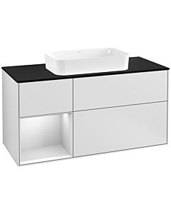 Villeroy und Boch Finion Villeroy und Boch Finion G292MTMT 120cm, cover plate black matt, Emotion, shelf left white matt lacquer, white matt lacquer