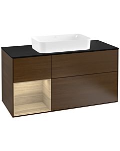 Villeroy und Boch Finion Villeroy und Boch Finion G292PCGN 120cm, cover plate black matt, Emotion, shelf left Oak Veneer , Oak Veneer veneer
