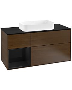 Villeroy und Boch Finion Villeroy und Boch Finion G292PHGN 120cm, cover plate black matt, Emotion, shelf left Glossy Black Lacquer , Glossy Black Lacquer veneer