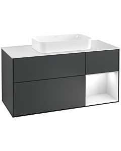 Villeroy und Boch Finion Villeroy und Boch Finion G301GFHG 120cm, cover plate white matt, Emotion, shelf on the right Glossy white lacquer, Midnight Blue Matt Lacquer