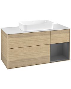 Villeroy und Boch Finion Villeroy und Boch Finion G301GKPC 120cm, cover plate white matt, Emotion, shelf on the right anthracite matt, Oak Veneer