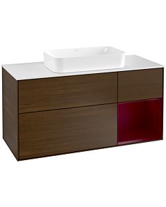 Villeroy und Boch Finion Villeroy und Boch G301HBGN 120cm, plaque de finition blanc mat, émotion, étagère à droite Peony , placage Peony