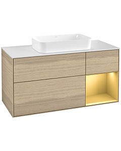 Villeroy und Boch Finion Villeroy und Boch Finion G301HFPC 120cm, cover plate white matt, Emotion, shelf right gold matt, Oak Veneer