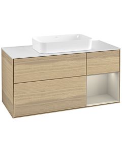 Villeroy und Boch Finion Villeroy und Boch Finion G301HHPC 120cm, cover plate white matt, Emotion, shelf right Sand matt, Oak Veneer