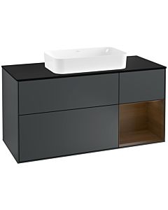 Villeroy und Boch Finion Villeroy und Boch Finion G302GNHG 120cm, cover plate black matt, Emotion, shelf on the right Blue Matt Lacquer veneer, midnight Blue Matt Lacquer