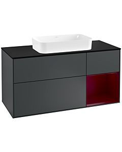 Villeroy und Boch Finion Villeroy und Boch Finion G302HBHG 120cm, cover plate black matt, Emotion, shelf on the right Peony , Midnight Blue Matt Lacquer