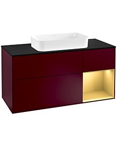 Villeroy und Boch Finion Villeroy und Boch Finion G302HFHB 120cm, cover plate black matt, Emotion, shelf on the right gold matt, Peony Matt