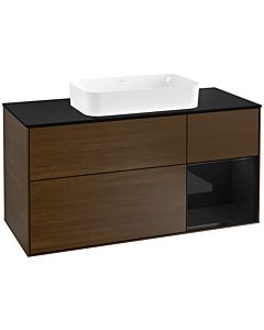 Villeroy und Boch Finion Villeroy und Boch G302PHGN 120cm, plaque de finition noir mat, émotion, étagère à droite Glossy Black Lacquer , placage Glossy Black Lacquer