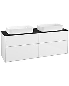 Villeroy und Boch Finion Villeroy und Boch Finion G31200GF 160x60.3cm, Emotion, cover plate black matt, Glossy white lacquer