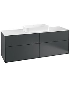 Villeroy und Boch Finion Waschtischunterschrank G32100HG 160x60,3cm, Emotion, Abdeckplatte white matt, Midnight Blue Matt Lacquer