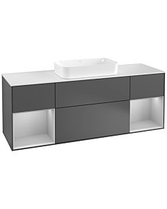 Villeroy und Boch Finion Villeroy und Boch Finion G331GJGK 160cm, cover plate white matt, Emotion, shelves light gray matt lacquer, anthracite matt