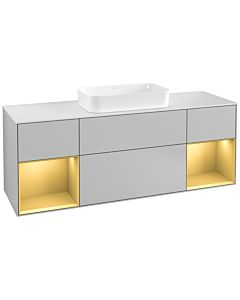 Villeroy und Boch Finion Villeroy und Boch Finion G331HFGJ 160cm, cover plate white matt, Emotion, shelves gold matt lacquer, light gray matt