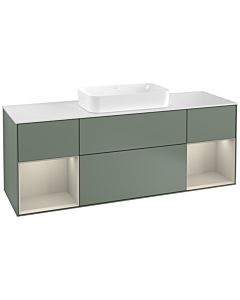 Villeroy und Boch Finion Villeroy und Boch Finion G331HHGM 160cm, cover plate white matt, Emotion, shelves sand matt lacquer, Olive Matt Lacquer
