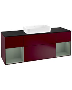 Villeroy und Boch Finion Villeroy und Boch Finion G332GMHB 160cm, cover plate black matt, Emotion, shelves olive matt lacquer, Peony Matt