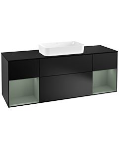Villeroy und Boch Finion Villeroy und Boch Finion G332GMPD 160cm, cover plate black matt, Emotion, shelves olive matt lacquer, black matt lacquer